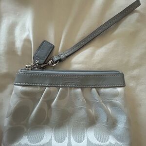 Vintage Coach Metallic Silver and Gray Wristlet